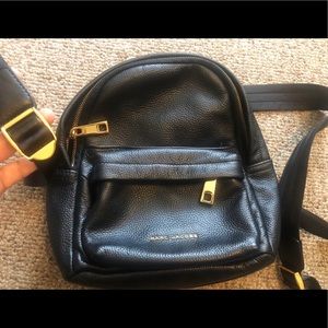 Marc Jacobs black leather small backpack